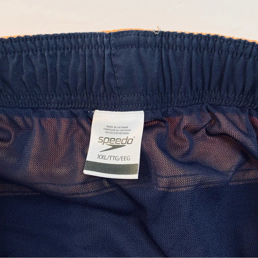 SPEEDO Men’s Navy and Orange Swim Trunks Size XXL